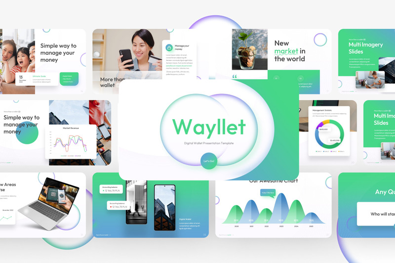 Modello di Keynote finanziario creativo Wayllet - Caratteristiche Immagine 1