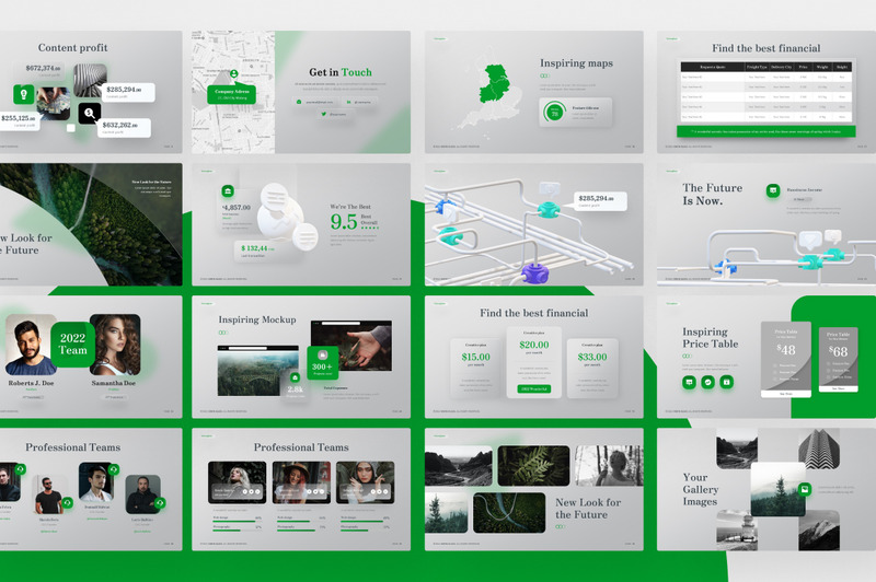 Modello di keynote professionale multiuso in vetro verde - Caratteristiche Immagine 2