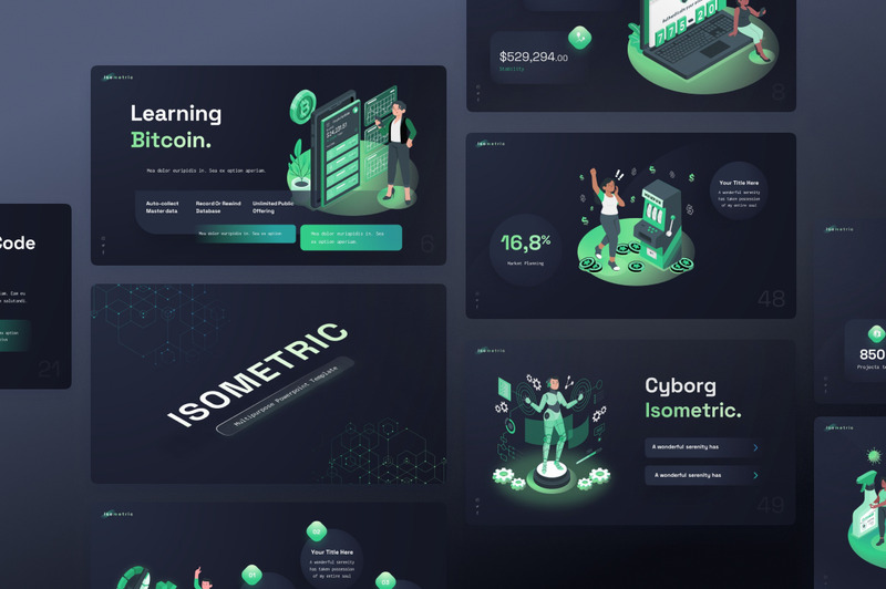 Isometric Vector Asset Creative PowerPoint Template - Features Image 1