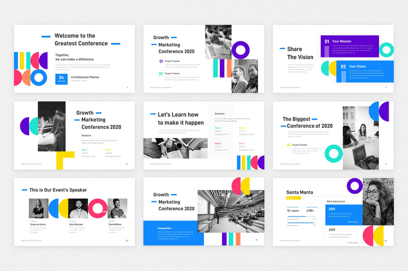 大会年度活动创意PowerPoint模板 - Features Image 2