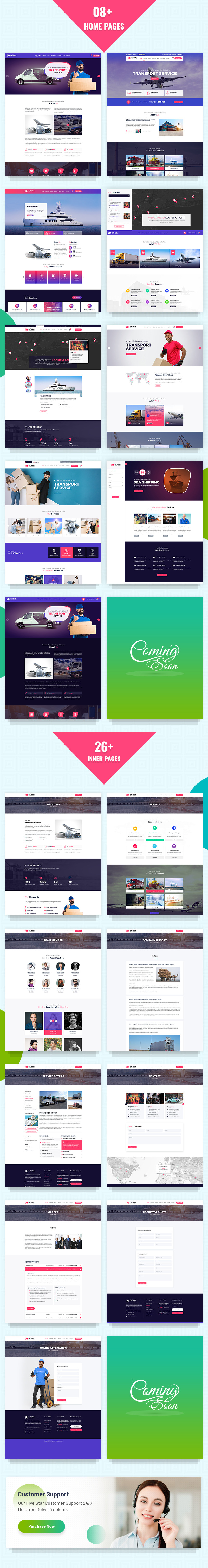 Pathao - Modello HTML di logistica e trasporti. - Caratteristiche Immagine 1