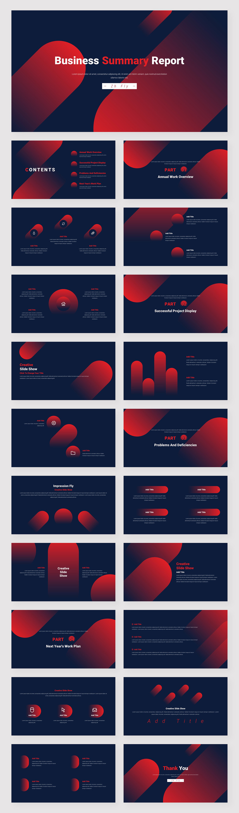 Красный и черный бизнес-резюме Отчет Шаблоны презентаций PowerPoint - Features Image 1