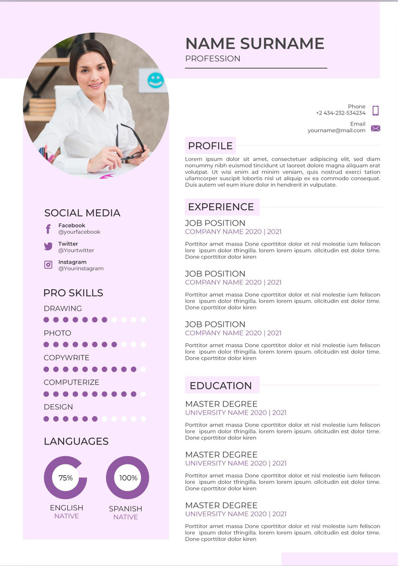 Minimalist Pink CV Template For - Features Image 1