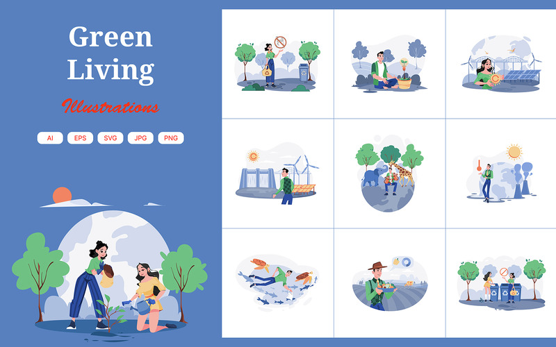 M707_Green Living Illustration Pack - Features Image 1