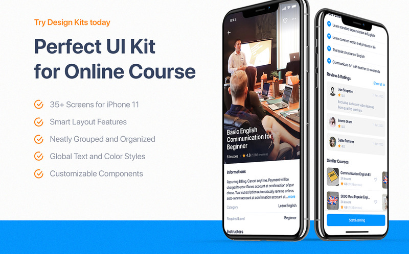 Edulake - Online Course mobile UI Kit - Features Image 5