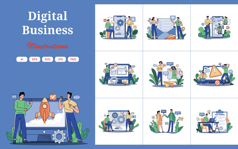 M672_Digital Business Illustration Pack 2 - Features Image 1