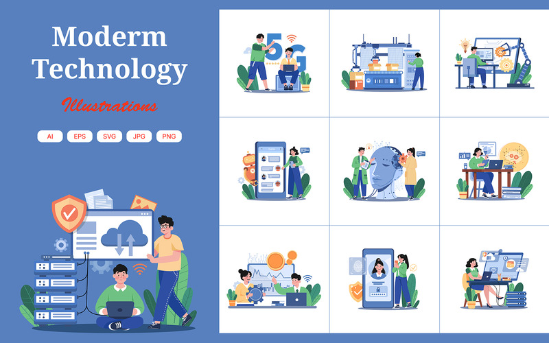 M682_Modern Technology Illustration Pack 1 - Features Image 1