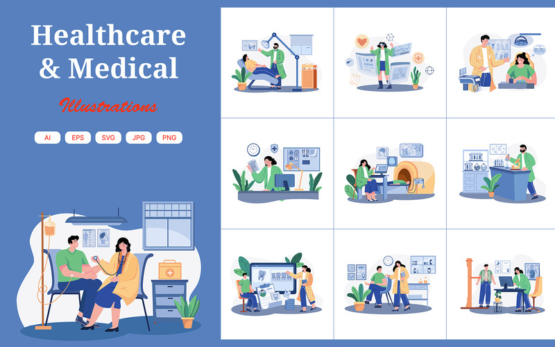 M554_Pacchetto illustrazioni mediche e sanitarie 1 - Caratteristiche Immagine 1