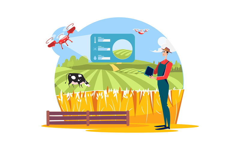 M326_Illustrazioni di tecnologia per l'agricoltura intelligente - Caratteristiche Immagine 11