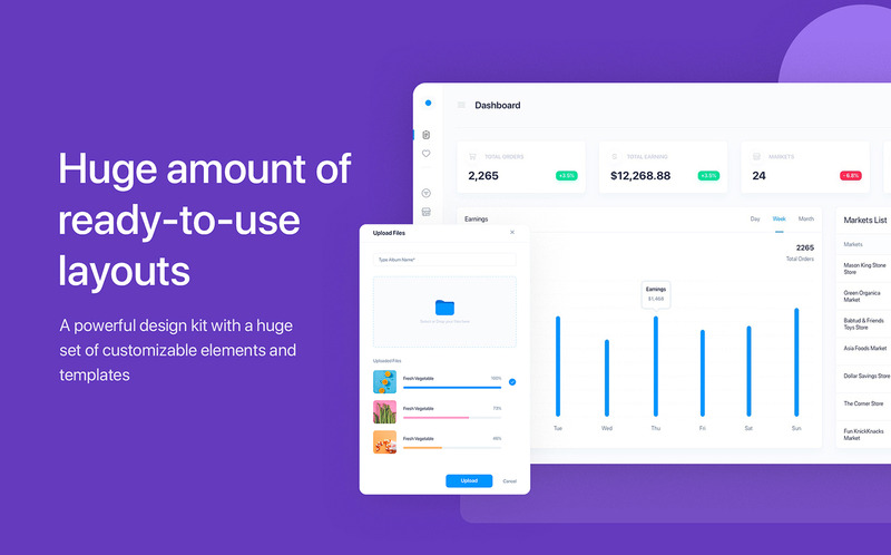 Delites - Online Grocery Dashboard UI Kit - TemplateMonster