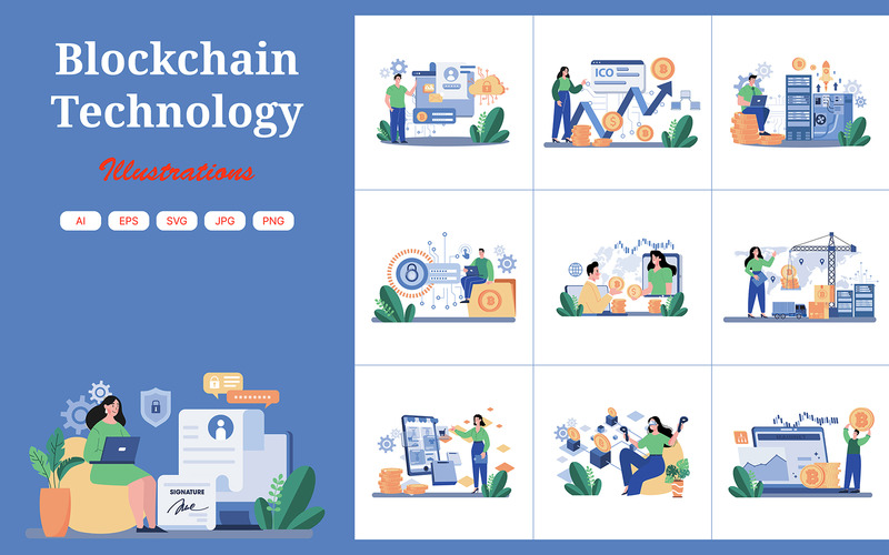 M654_Blockchain illusztrációs csomag - Features Image 1