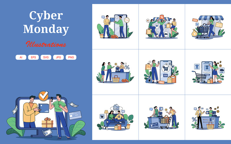 M656_Cyber Monday Illusztrációs csomag - Features Image 1