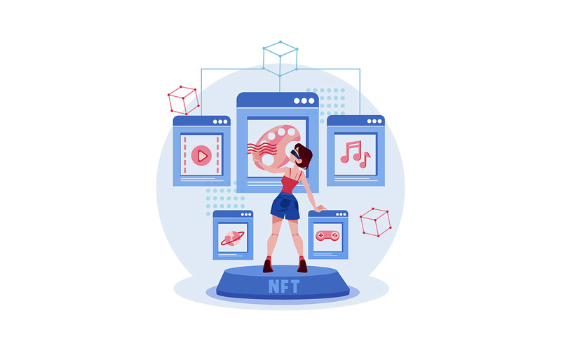M386_NFT e illustrazioni della tecnologia Blockchain - Caratteristiche Immagine 7