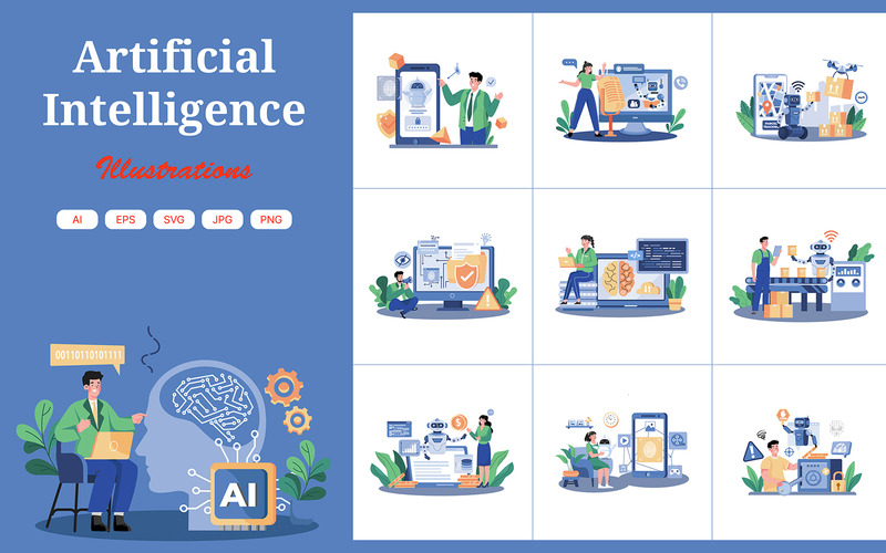 M737_Artificiell intelligens Illustration Pack 2 - Features Image 1