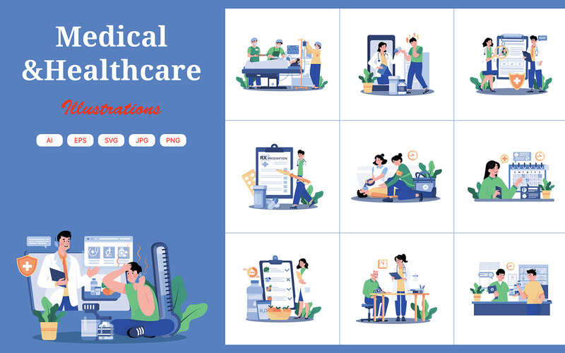 M699_Paquete de ilustraciones médicas y sanitarias 2 - Características Imagen 1