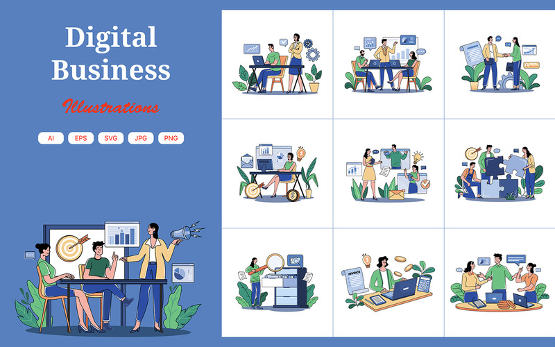 M672_Digital Business Illustration Pack 1 - Features Image 1