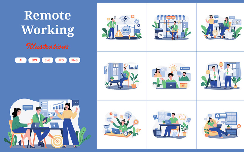 M574_Remote Working Illustration Pack - Eigenschaften Bild 1