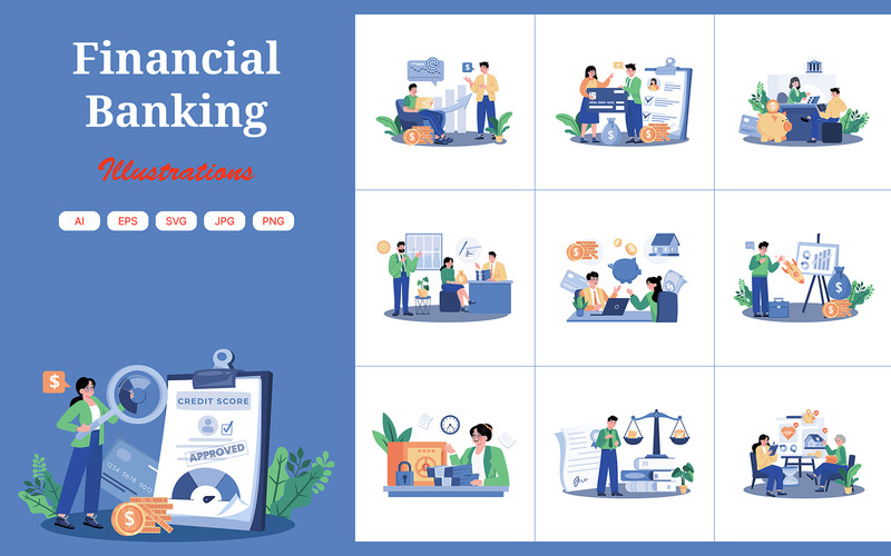 M732_Financial Banking Illustration Pack - Features Image 1