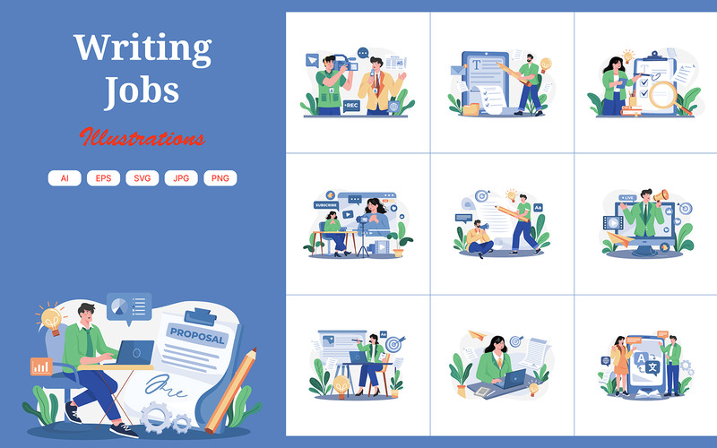 M567_Writing Careers Illustration Pack - Eigenschaften Bild 1