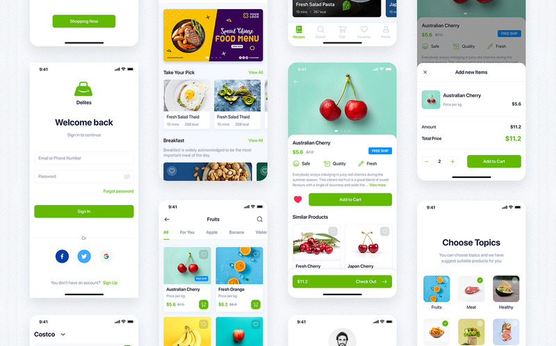 Delites - UI-kit voor online boodschappen en recepten - Features Image 7