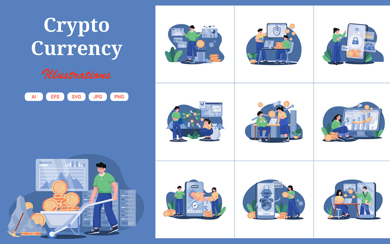 M437_Cryptocurrency Illustration Pack - Features Image 1