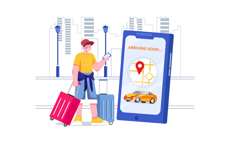 M394_Pacchetto illustrazioni per prenotazione taxi - Caratteristiche Immagine 8