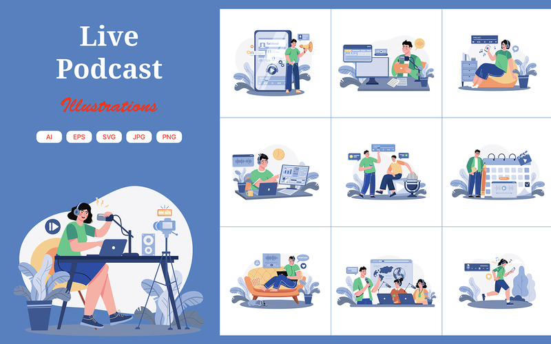 M598_ Live podcast-illustratiepakket 2 - Features Image 1