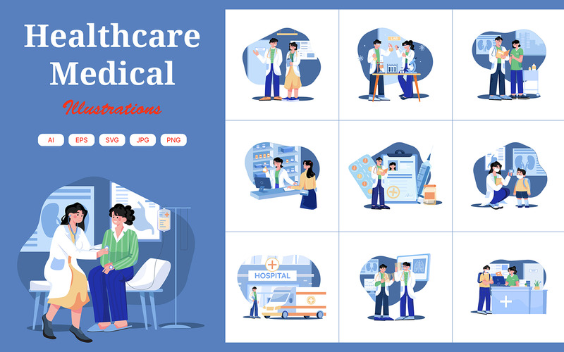 M443_Healthcare & Medical Illustration Pack - Features Image 1