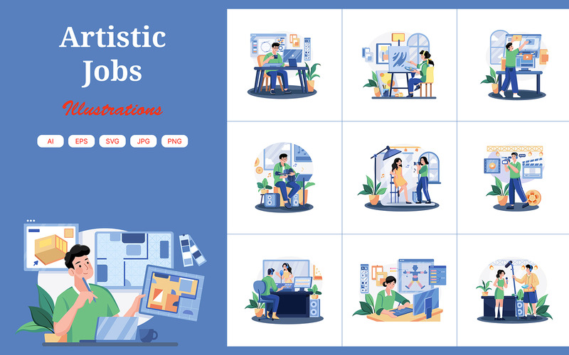 M591_Artistic Jobs Illustration Pack - Eigenschaften Bild 1
