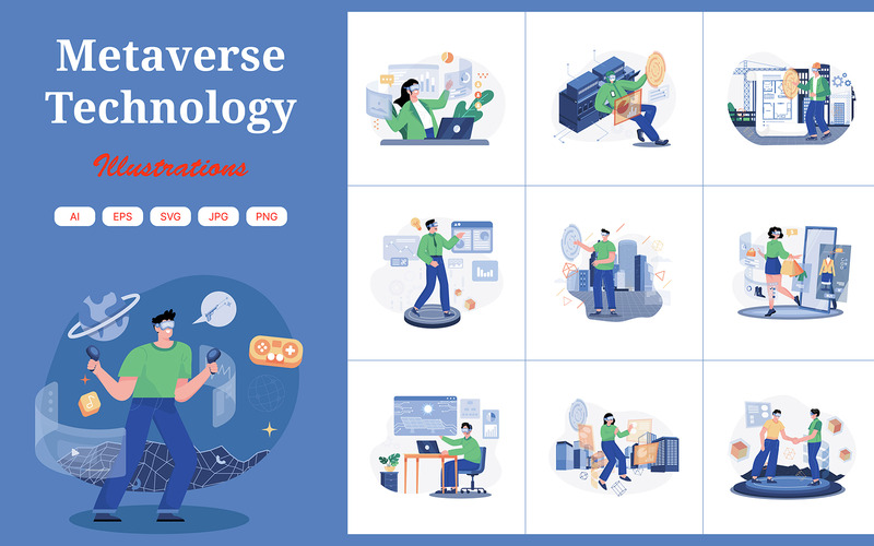 M479_Metaverse Technology Illustration Pack - Features Image 1
