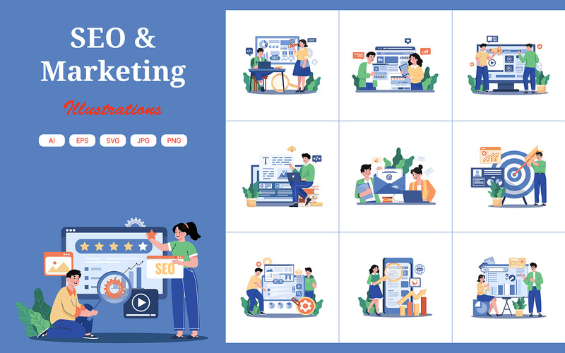M688_Pakiet ilustracji SEO i marketingu - Obraz funkcji 1