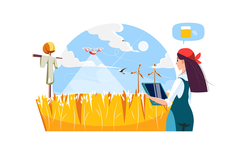 M326_Illustrazioni di tecnologia per l'agricoltura intelligente - Caratteristiche Immagine 3
