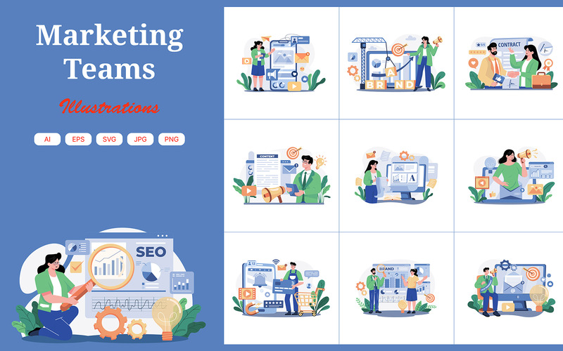 M561_Marketing Teams Illustrationspaket 2 - Eigenschaften Bild 1
