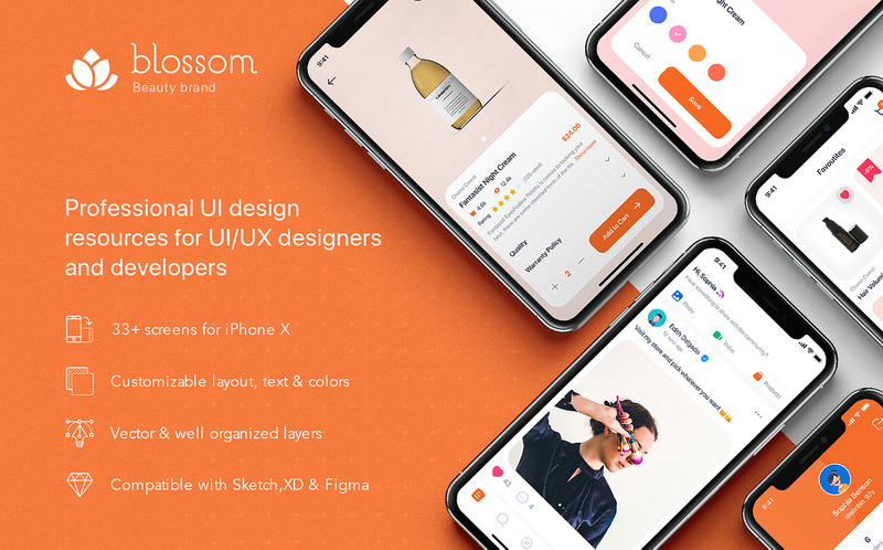 Blossom - Kit UI per dispositivi mobili di bellezza - Caratteristiche Immagine 1
