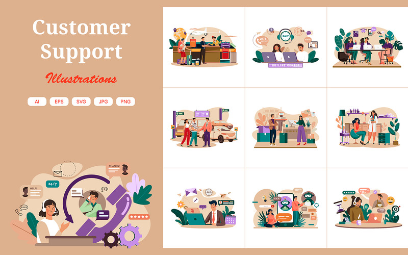 M628_Pacchetto illustrazioni assistenza clienti 2 - Caratteristiche Immagine 1