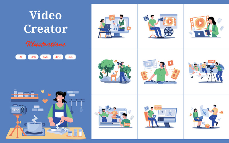 M714_Video Creator Illustration Pack 2 - Features Image 1