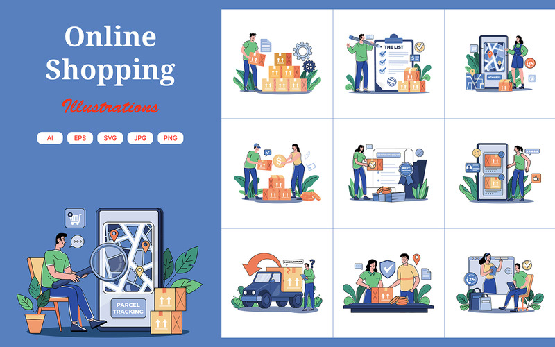 M686_Online Shopping Illustration Pack 2 - Features Image 1