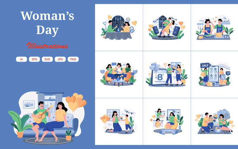 M546_Pacchetto illustrazioni per la festa della donna - Caratteristiche Immagine 1
