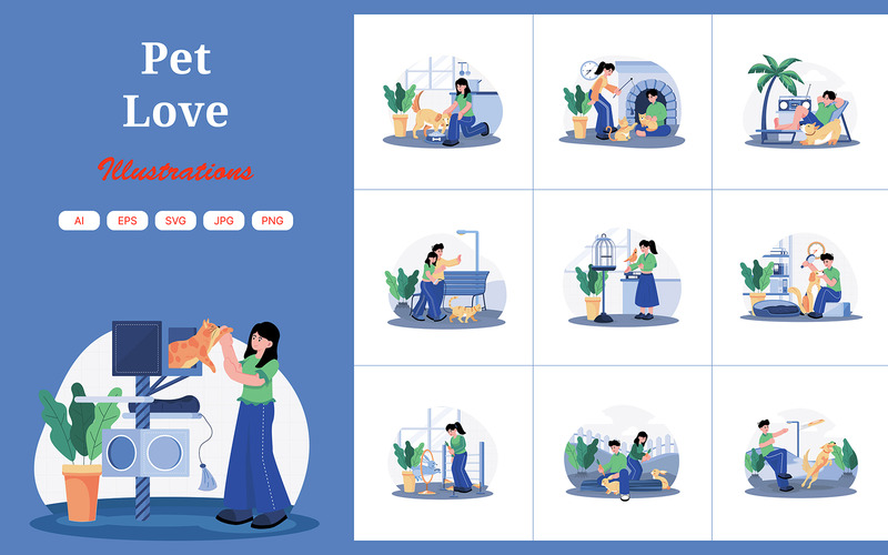 M703_Pacchetto illustrazioni amore animali - Caratteristiche Immagine 1