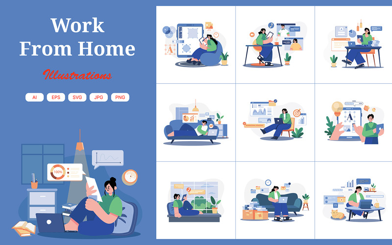 M573_Work From Home Illustrationspaket - Eigenschaften Bild 1