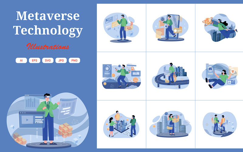 M468_Metaverse Technology Illustration Pack - Features Image 1