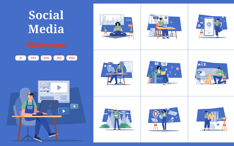 M537_illustrationspaket för sociala medier - Features Image 1