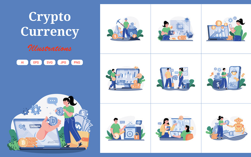 M495_Cryptocurrency Illustration Pack - Features Image 1