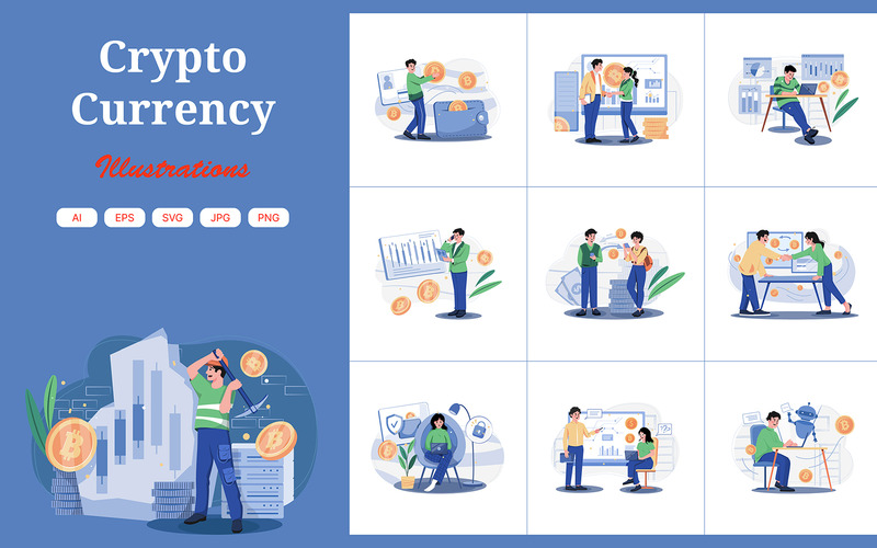 M523_Cryptocurrency-Illustrationspaket - Eigenschaften Bild 1