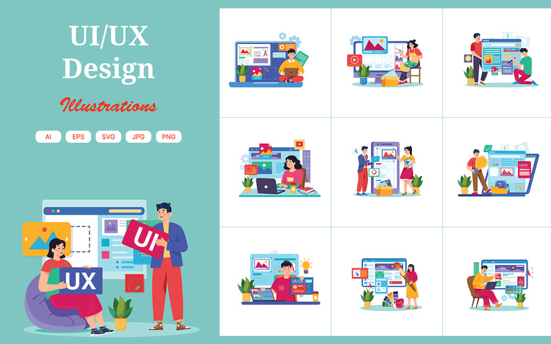 M653_UI/UX Design Illusztrációs csomag - Features Image 1