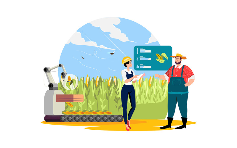 M326_Illustrazioni di tecnologia per l'agricoltura intelligente - Caratteristiche Immagine 10