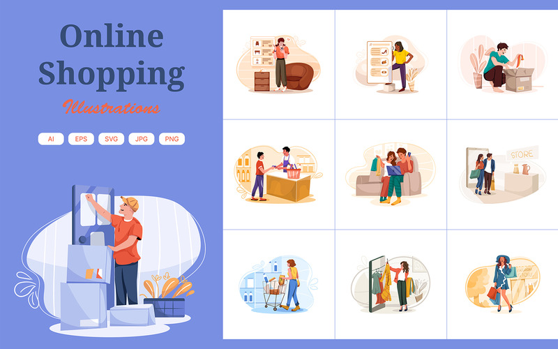 M339 - Ilustracje dotyczące zakupów online - Obraz funkcji 1