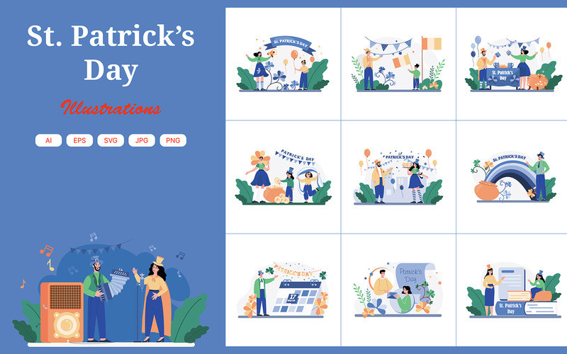 M512_St. Patrick Günü İllüstrasyon Paketi - Features Image 1