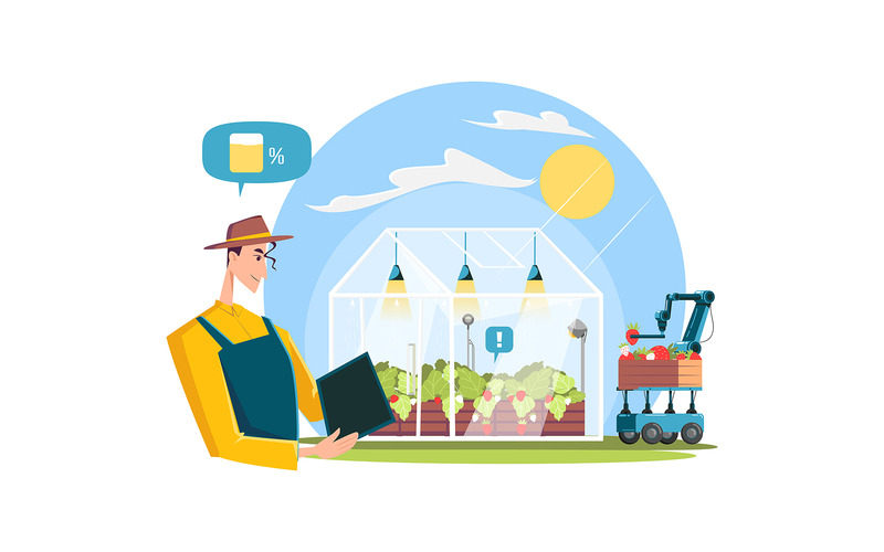 M326_Illustrazioni di tecnologia per l'agricoltura intelligente - Caratteristiche Immagine 2