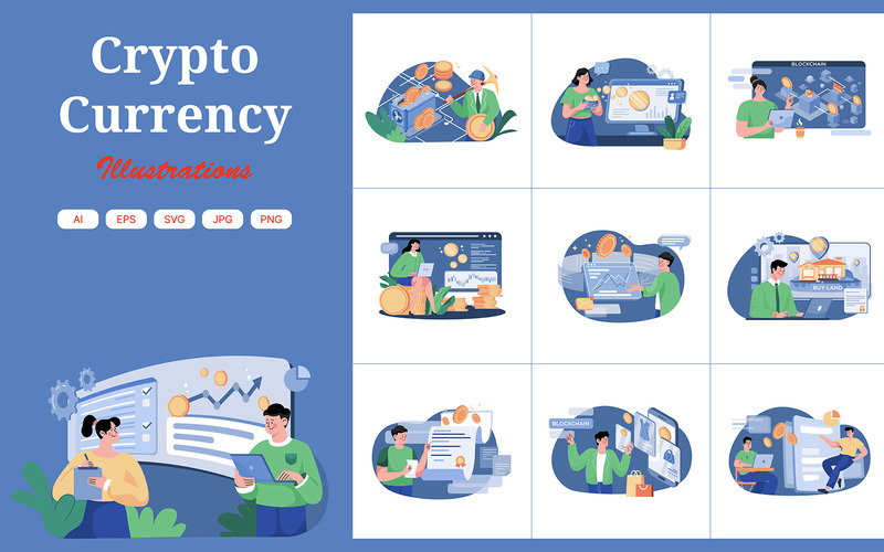 M438_ Bitcoin & Blockchain Illustrationer - Features Image 1
